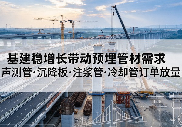 竹溪基建稳增长带动预埋监测管材需求，声测管、沉降板、注浆管订单持续放量